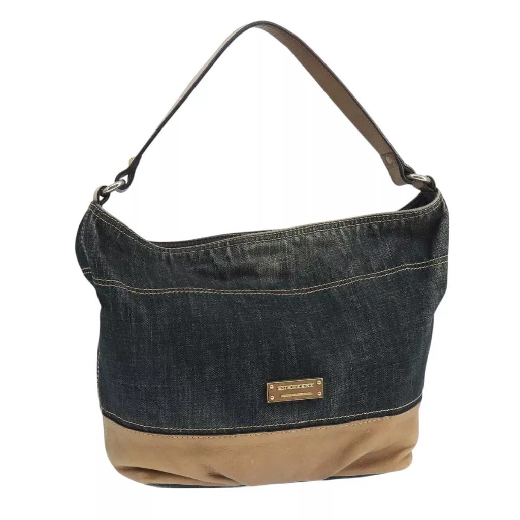 Burberry Blue Label Shoulder Bag Denim Black